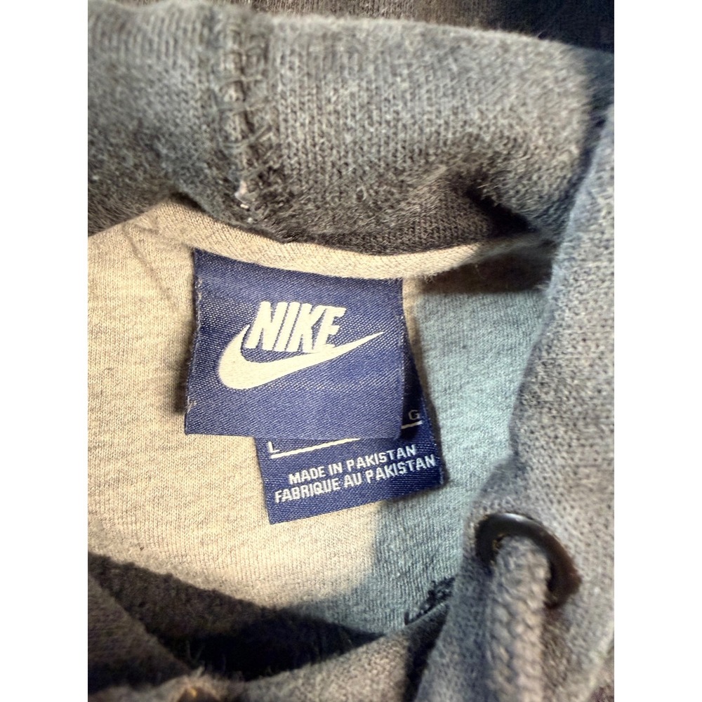 Nike Hoodie Mens Large Black‎ Faded Y2K Heavyweight Pullover Sweatshirt - Picture 4 of 7